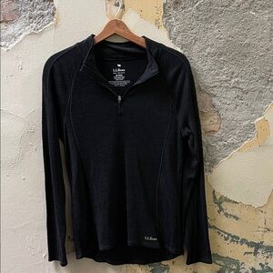 L.L. Bean Merino Wool Mid-Weight Quarter Zip Baselayer